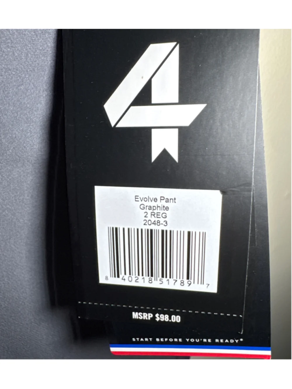 Fourlaps Evolve Slim Fit Pants Graphite Size 28 Regular
